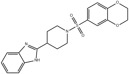 Piperidine, 4-(1H-benzimidazol-2-yl)-1-[(2,3-dihydro-1,4-benzodioxin-6-yl)sulfonyl]- (9CI) Structure