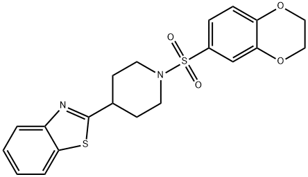 Piperidine, 4-(2-benzothiazolyl)-1-[(2,3-dihydro-1,4-benzodioxin-6-yl)sulfonyl]- (9CI) Struktur