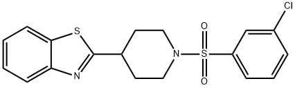 Piperidine, 4-(2-benzothiazolyl)-1-[(3-chlorophenyl)sulfonyl]- (9CI) 化学構造式