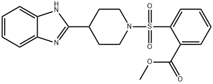 Benzoic acid, 2-[[4-(1H-benzimidazol-2-yl)-1-piperidinyl]sulfonyl]-, methyl ester (9CI) Structure