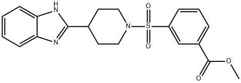 Benzoic acid, 3-[[4-(1H-benzimidazol-2-yl)-1-piperidinyl]sulfonyl]-, methyl ester (9CI) Structure