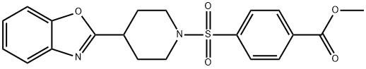 Benzoic acid, 4-[[4-(2-benzoxazolyl)-1-piperidinyl]sulfonyl]-, methyl ester (9CI) Structure