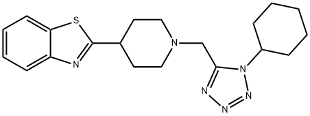 Benzothiazole, 2-[1-[(1-cyclohexyl-1H-tetrazol-5-yl)methyl]-4-piperidinyl]- (9CI) Structure