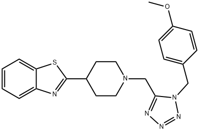 Benzothiazole, 2-[1-[[1-[(4-methoxyphenyl)methyl]-1H-tetrazol-5-yl]methyl]-4-piperidinyl]- (9CI) Structure