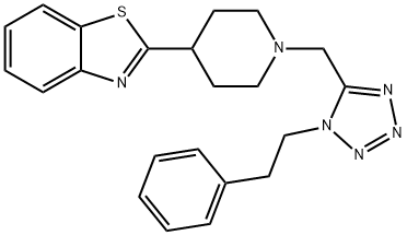 Benzothiazole, 2-[1-[[1-(2-phenylethyl)-1H-tetrazol-5-yl]methyl]-4-piperidinyl]- (9CI) Structure