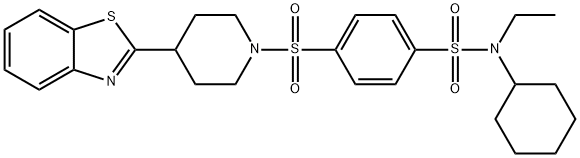 Benzenesulfonamide, 4-[[4-(2-benzothiazolyl)-1-piperidinyl]sulfonyl]-N-cyclohexyl-N-ethyl- (9CI),606082-92-2,结构式