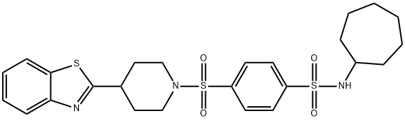 Benzenesulfonamide, 4-[[4-(2-benzothiazolyl)-1-piperidinyl]sulfonyl]-N-cycloheptyl- (9CI),606083-01-6,结构式