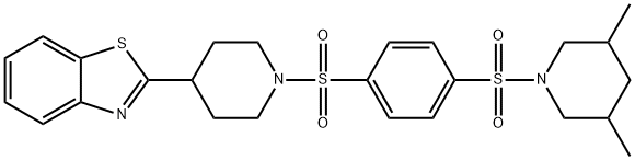 Piperidine, 1-[[4-[[4-(2-benzothiazolyl)-1-piperidinyl]sulfonyl]phenyl]sulfonyl]-3,5-dimethyl- (9CI) 化学構造式