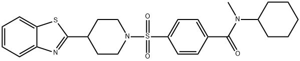 Benzamide, 4-[[4-(2-benzothiazolyl)-1-piperidinyl]sulfonyl]-N-cyclohexyl-N-methyl- (9CI),606083-28-7,结构式