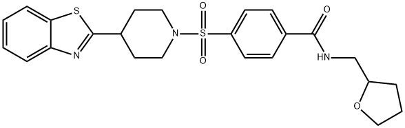 Benzamide, 4-[[4-(2-benzothiazolyl)-1-piperidinyl]sulfonyl]-N-[(tetrahydro-2-furanyl)methyl]- (9CI) Structure