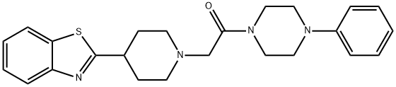 Piperazine, 1-[[4-(2-benzothiazolyl)-1-piperidinyl]acetyl]-4-phenyl- (9CI) 化学構造式