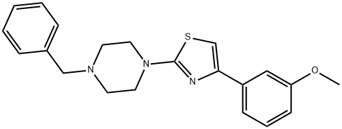 Piperazine, 1-[4-(3-methoxyphenyl)-2-thiazolyl]-4-(phenylmethyl)- (9CI) Struktur
