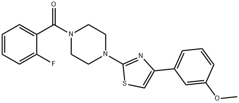 Piperazine, 1-(2-fluorobenzoyl)-4-[4-(3-methoxyphenyl)-2-thiazolyl]- (9CI) Structure