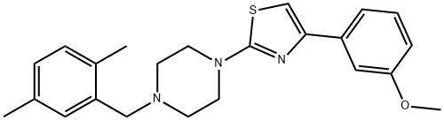 Piperazine, 1-[(2,5-dimethylphenyl)methyl]-4-[4-(3-methoxyphenyl)-2-thiazolyl]- (9CI) Struktur