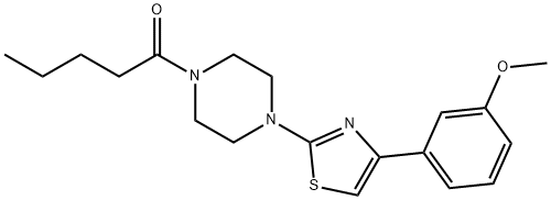 Piperazine, 1-[4-(3-methoxyphenyl)-2-thiazolyl]-4-(1-oxopentyl)- (9CI) Structure