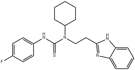 Thiourea, N-[2-(1H-benzimidazol-2-yl)ethyl]-N-cyclohexyl-N-(4-fluorophenyl)- (9CI) Structure