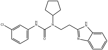 Urea, N-[2-(1H-benzimidazol-2-yl)ethyl]-N-(3-chlorophenyl)-N-cyclopentyl- (9CI) 化学構造式