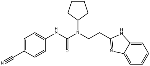 Urea, N-[2-(1H-benzimidazol-2-yl)ethyl]-N-(4-cyanophenyl)-N-cyclopentyl- (9CI),606091-24-1,结构式