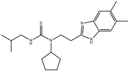 Thiourea, N-cyclopentyl-N-[2-(5,6-dimethyl-1H-benzimidazol-2-yl)ethyl]-N-(2-methylpropyl)- (9CI) Structure