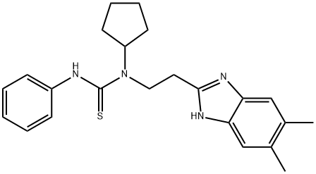 606091-41-2 Thiourea, N-cyclopentyl-N-[2-(5,6-dimethyl-1H-benzimidazol-2-yl)ethyl]-N-phenyl- (9CI)
