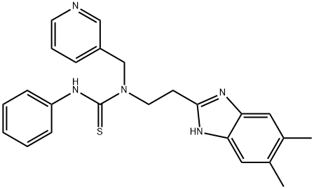 Thiourea, N-[2-(5,6-dimethyl-1H-benzimidazol-2-yl)ethyl]-N-phenyl-N-(3-pyridinylmethyl)- (9CI),606091-42-3,结构式