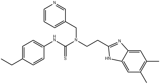 Thiourea, N-[2-(5,6-dimethyl-1H-benzimidazol-2-yl)ethyl]-N-(4-ethylphenyl)-N-(3-pyridinylmethyl)- (9CI) Structure