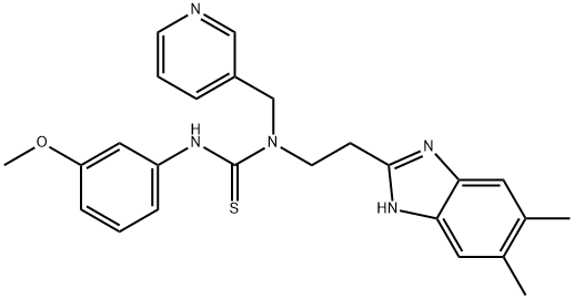 Thiourea, N-[2-(5,6-dimethyl-1H-benzimidazol-2-yl)ethyl]-N-(3-methoxyphenyl)-N-(3-pyridinylmethyl)- (9CI)|