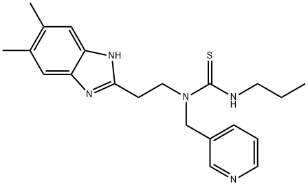 Thiourea, N-[2-(5,6-dimethyl-1H-benzimidazol-2-yl)ethyl]-N-propyl-N-(3-pyridinylmethyl)- (9CI) Structure