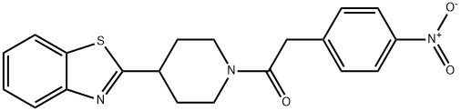 Piperidine, 4-(2-benzothiazolyl)-1-[(4-nitrophenyl)acetyl]- (9CI) Structure