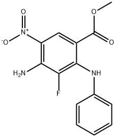 Methyl 4-Amino-3-Fluoro-5-Nitro-2-(Phenylamino)Benzoate Struktur