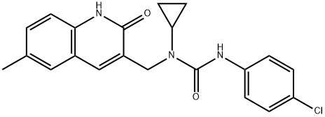 Urea, N-(4-chlorophenyl)-N-cyclopropyl-N-[(1,2-dihydro-6-methyl-2-oxo-3-quinolinyl)methyl]- (9CI) Struktur