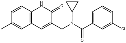 Benzamide, 3-chloro-N-cyclopropyl-N-[(1,2-dihydro-6-methyl-2-oxo-3-quinolinyl)methyl]- (9CI) Structure