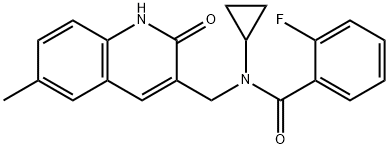 Benzamide, N-cyclopropyl-N-[(1,2-dihydro-6-methyl-2-oxo-3-quinolinyl)methyl]-2-fluoro- (9CI),606095-16-3,结构式