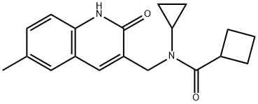 Cyclobutanecarboxamide, N-cyclopropyl-N-[(1,2-dihydro-6-methyl-2-oxo-3-quinolinyl)methyl]- (9CI) Structure