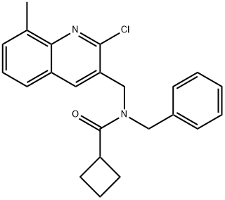 Cyclobutanecarboxamide, N-[(2-chloro-8-methyl-3-quinolinyl)methyl]-N-(phenylmethyl)- (9CI) Structure