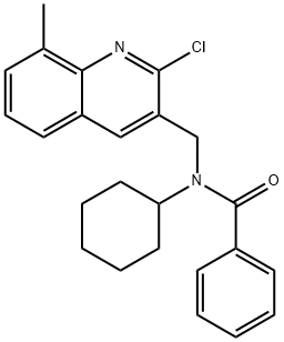 Benzamide, N-[(2-chloro-8-methyl-3-quinolinyl)methyl]-N-cyclohexyl- (9CI),606095-34-5,结构式