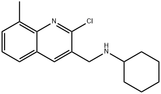 (2-CHLORO-8-METHYL-QUINOLIN-3-YLMETHYL)-CYCLOHEXYL-AMINE, 606095-54-9, 结构式