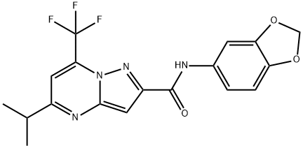 606096-63-3 Pyrazolo[1,5-a]pyrimidine-2-carboxamide, N-1,3-benzodioxol-5-yl-5-(1-methylethyl)-7-(trifluoromethyl)- (9CI)