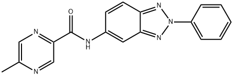 Pyrazinecarboxamide, 5-methyl-N-(2-phenyl-2H-benzotriazol-5-yl)- (9CI) 结构式