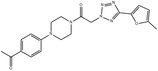 Piperazine, 1-(4-acetylphenyl)-4-[[5-(5-methyl-2-furanyl)-2H-tetrazol-2-yl]acetyl]- (9CI) 化学構造式