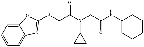Acetamide, 2-(2-benzoxazolylthio)-N-[2-(cyclohexylamino)-2-oxoethyl]-N-cyclopropyl- (9CI) 结构式