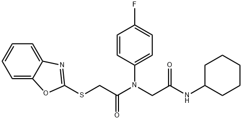 Acetamide, 2-(2-benzoxazolylthio)-N-[2-(cyclohexylamino)-2-oxoethyl]-N-(4-fluorophenyl)- (9CI)|