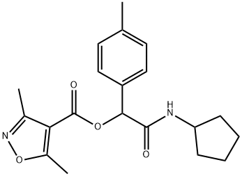 4-Isoxazolecarboxylicacid,3,5-dimethyl-,2-(cyclopentylamino)-1-(4-methylphenyl)-2-oxoethylester(9CI) Structure