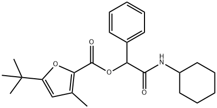 2-Furancarboxylicacid,5-(1,1-dimethylethyl)-3-methyl-,2-(cyclohexylamino)-2-oxo-1-phenylethylester(9CI) Structure