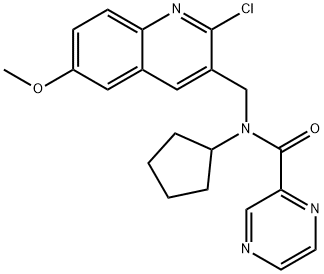 Pyrazinecarboxamide, N-[(2-chloro-6-methoxy-3-quinolinyl)methyl]-N-cyclopentyl- (9CI),606102-67-4,结构式