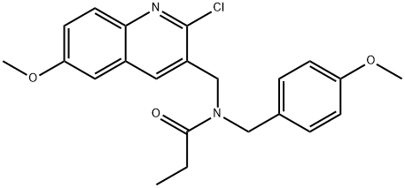 Propanamide, N-[(2-chloro-6-methoxy-3-quinolinyl)methyl]-N-[(4-methoxyphenyl)methyl]- (9CI),606102-89-0,结构式