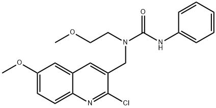 Urea, N-[(2-chloro-6-methoxy-3-quinolinyl)methyl]-N-(2-methoxyethyl)-N-phenyl- (9CI) Structure