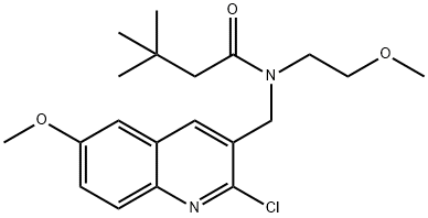 Butanamide, N-[(2-chloro-6-methoxy-3-quinolinyl)methyl]-N-(2-methoxyethyl)-3,3-dimethyl- (9CI) Structure