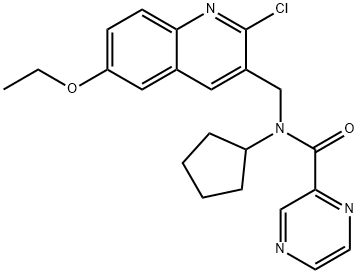 Pyrazinecarboxamide, N-[(2-chloro-6-ethoxy-3-quinolinyl)methyl]-N-cyclopentyl- (9CI)|