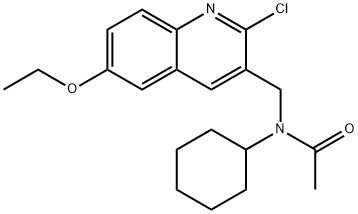 Acetamide, N-[(2-chloro-6-ethoxy-3-quinolinyl)methyl]-N-cyclohexyl- (9CI) Struktur